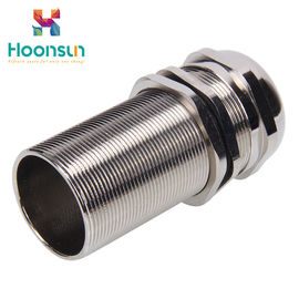 ROHS / CE phê duyệt Brass Cable Gland dài Chủ đề Nickel mạ vật liệu